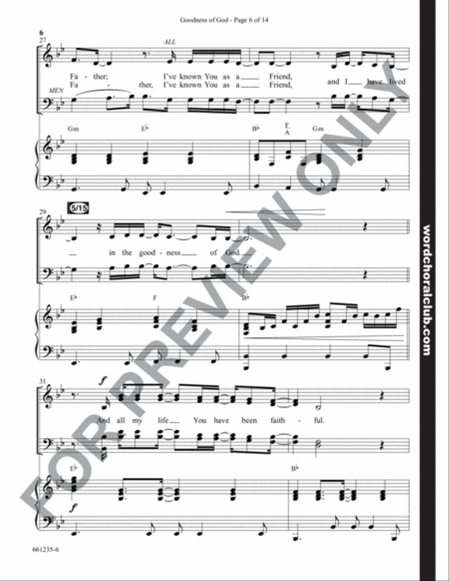Goodness of God - Anthem 4-Part scores gallery preview page 6