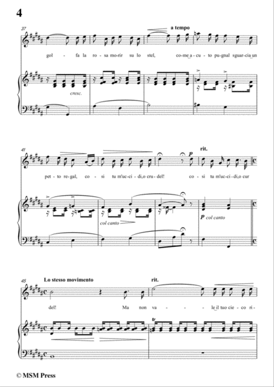Tosti-Io voglio amarti! In B Major,for Voice and Piano Voice Solo scores gallery preview page 6