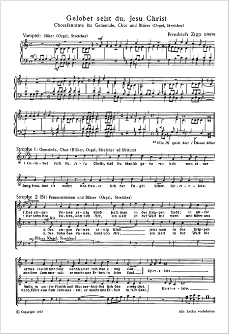 All praise to you, Lord Jesus Christ (Gelobet seist du, Jesu Christ) 4-Part scores gallery preview page 6