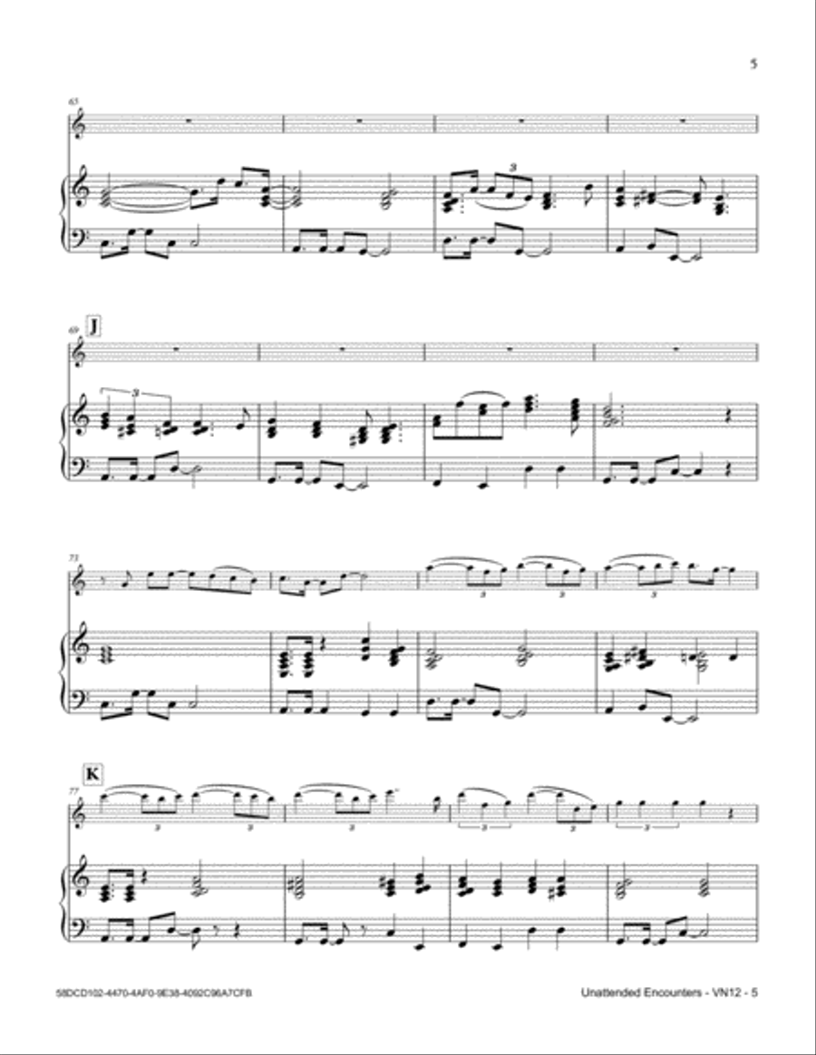 Unattended Encounters Violin Solo scores gallery preview page 5