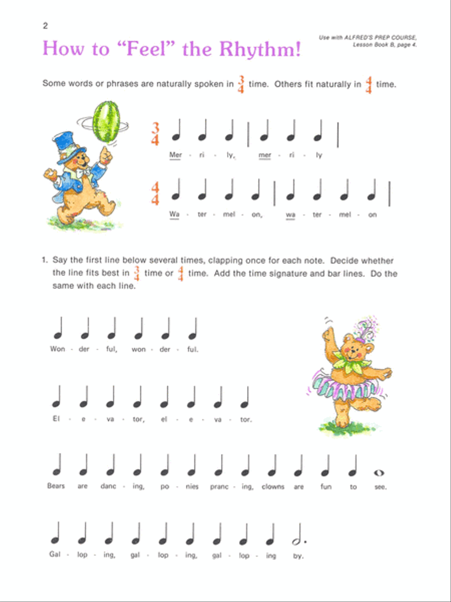 Alfred's Basic Piano Prep Course Theory, Book B Piano Method scores gallery preview page 2