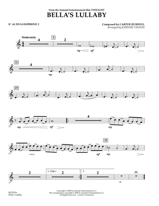 Bella's Lullaby (from Twilight) - Eb Alto Saxophone 2