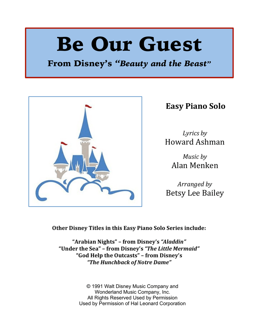 Be Our Guest Easy Piano scores gallery preview page 1