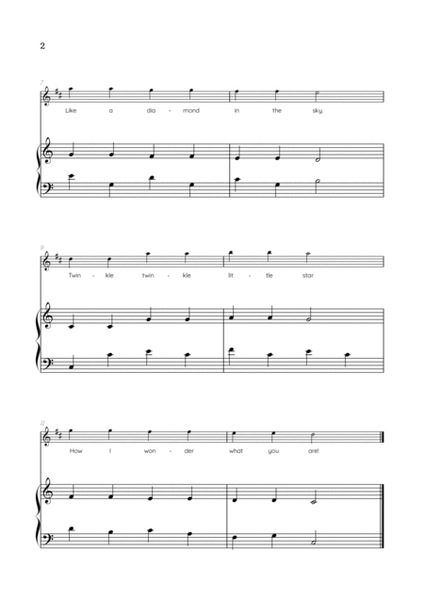Twinkle, Twinkle Little Star • Easy trumpet sheet music with easy piano accompaniment image number null