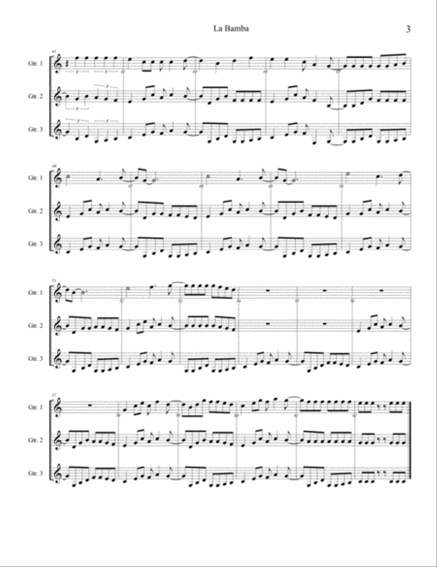 La Bamba Guitar scores gallery preview page 3