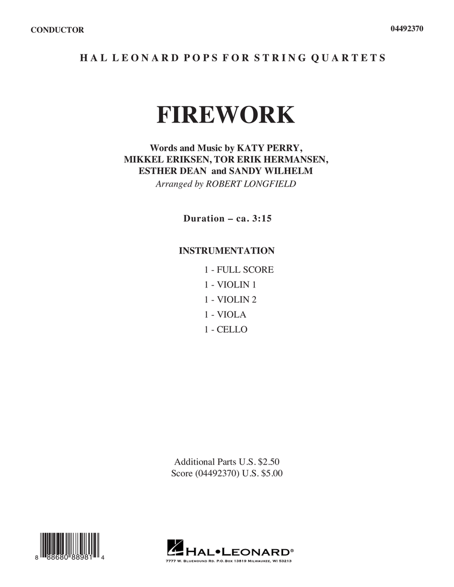 Book cover for Firework (arr. Robert Longfield) - Conductor Score (Full Score)