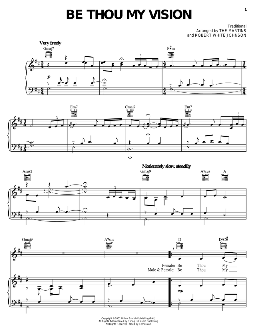Be Thou My Vision Piano, Vocal, Guitar scores gallery preview page 1