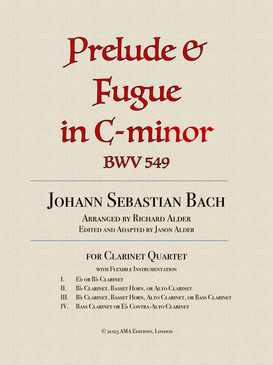 Prelude and Fugue in C-minor BWV 549 for clarinet quartet image number null
