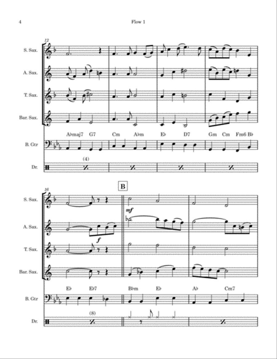 The Christmas Song (chestnuts Roasting On An Open Fire) Saxophone Quartet scores gallery preview page 4