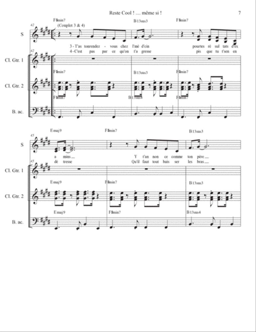 Reste cool, même si ! Electric Guitar scores gallery preview page 6