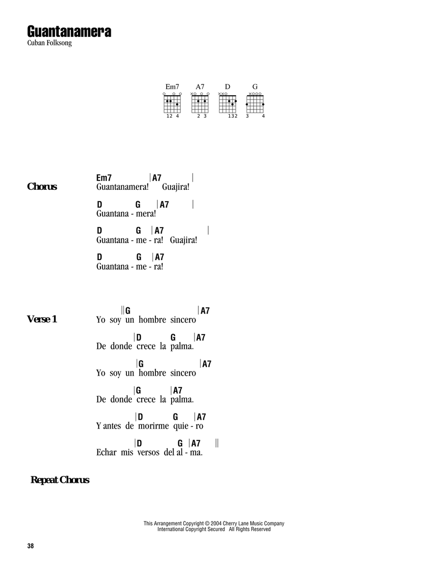 Guantanamera Acoustic Guitar scores gallery preview page 1