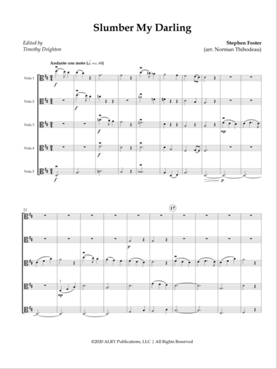 Slumber My Darling for Viola Ensemble Viola scores gallery preview page 2