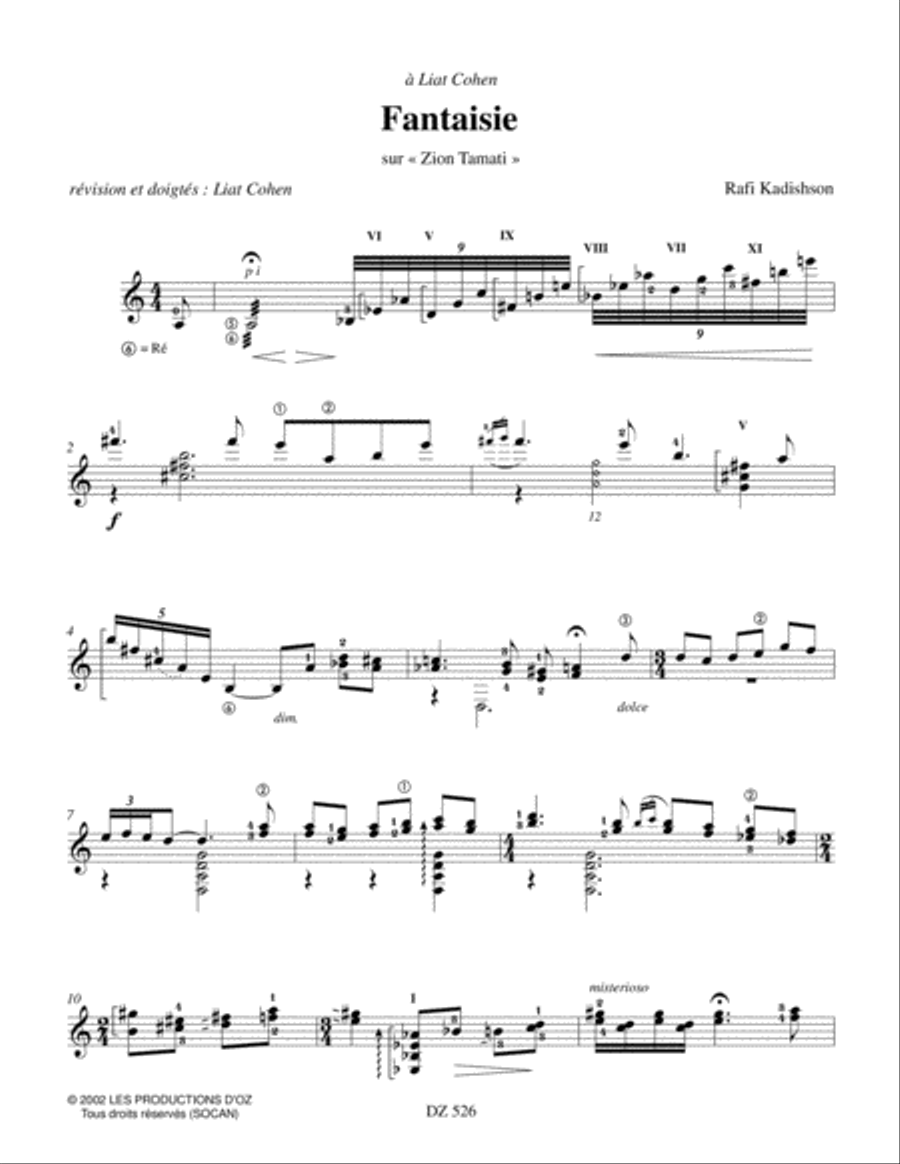 Fantaisie Classical Guitar scores gallery preview page 3