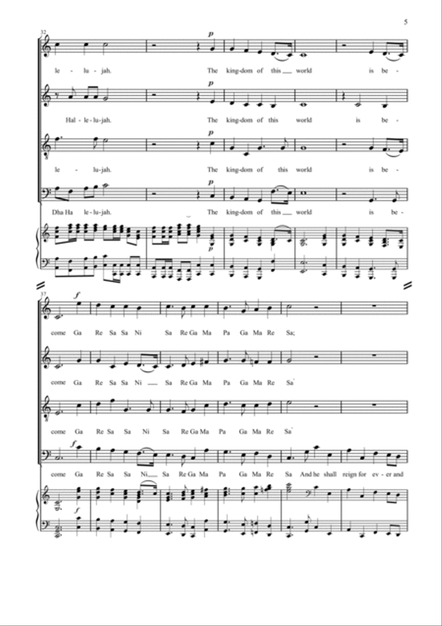 Hallelujah Chorus (Eastern) 4-Part scores gallery preview page 5
