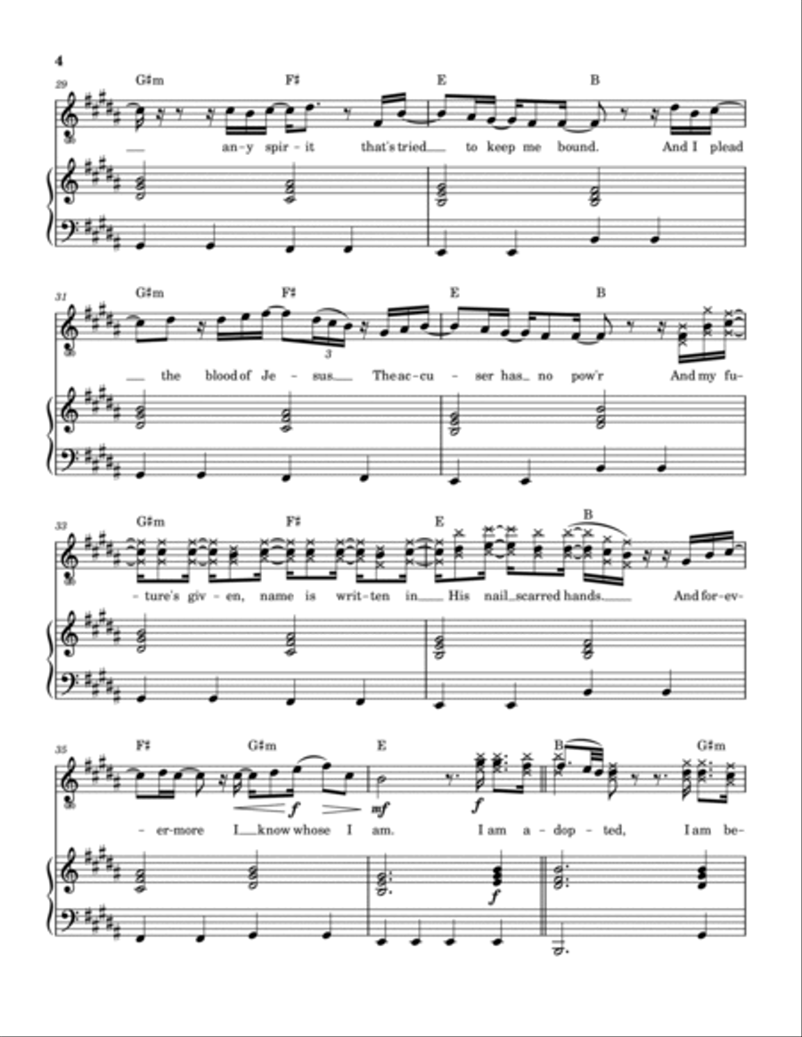 Adoption Song Piano, Vocal, Guitar scores gallery preview page 5
