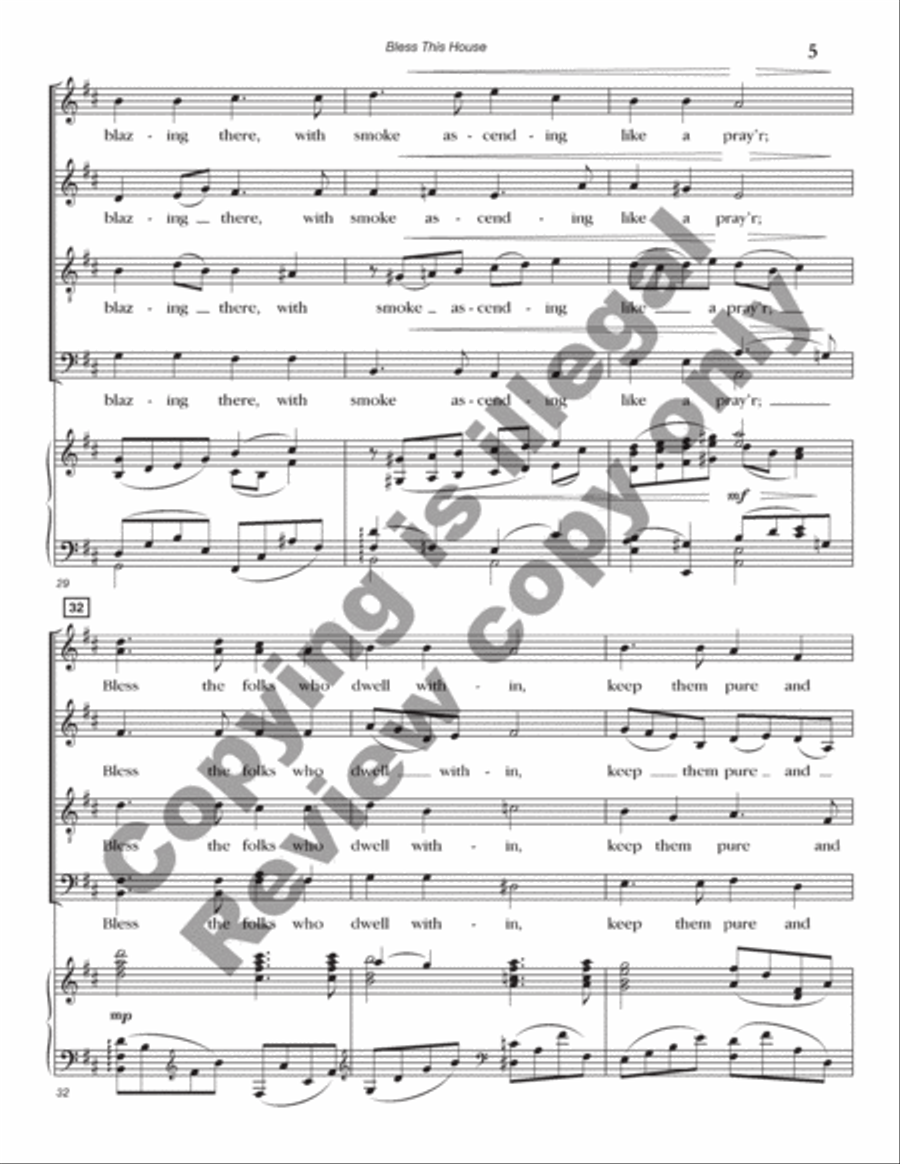 Bless this House 4-Part scores gallery preview page 6
