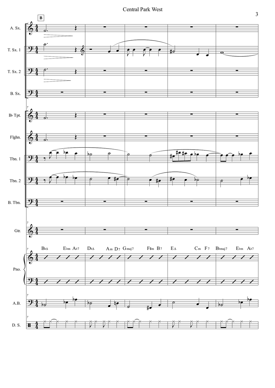 Central Park West by John Coltrane Jazz Ensemble - Digital Sheet Music page 3