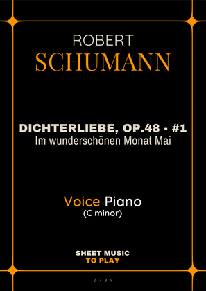 Book cover for Dichterliebe, Op.48 No.1 - Voice and Piano - C minor (Full Score and Piano)