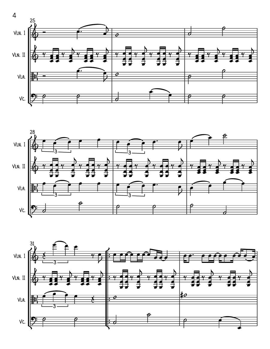 Over The Rainbow (from The Wizard Of Oz) String Quartet scores gallery preview page 4