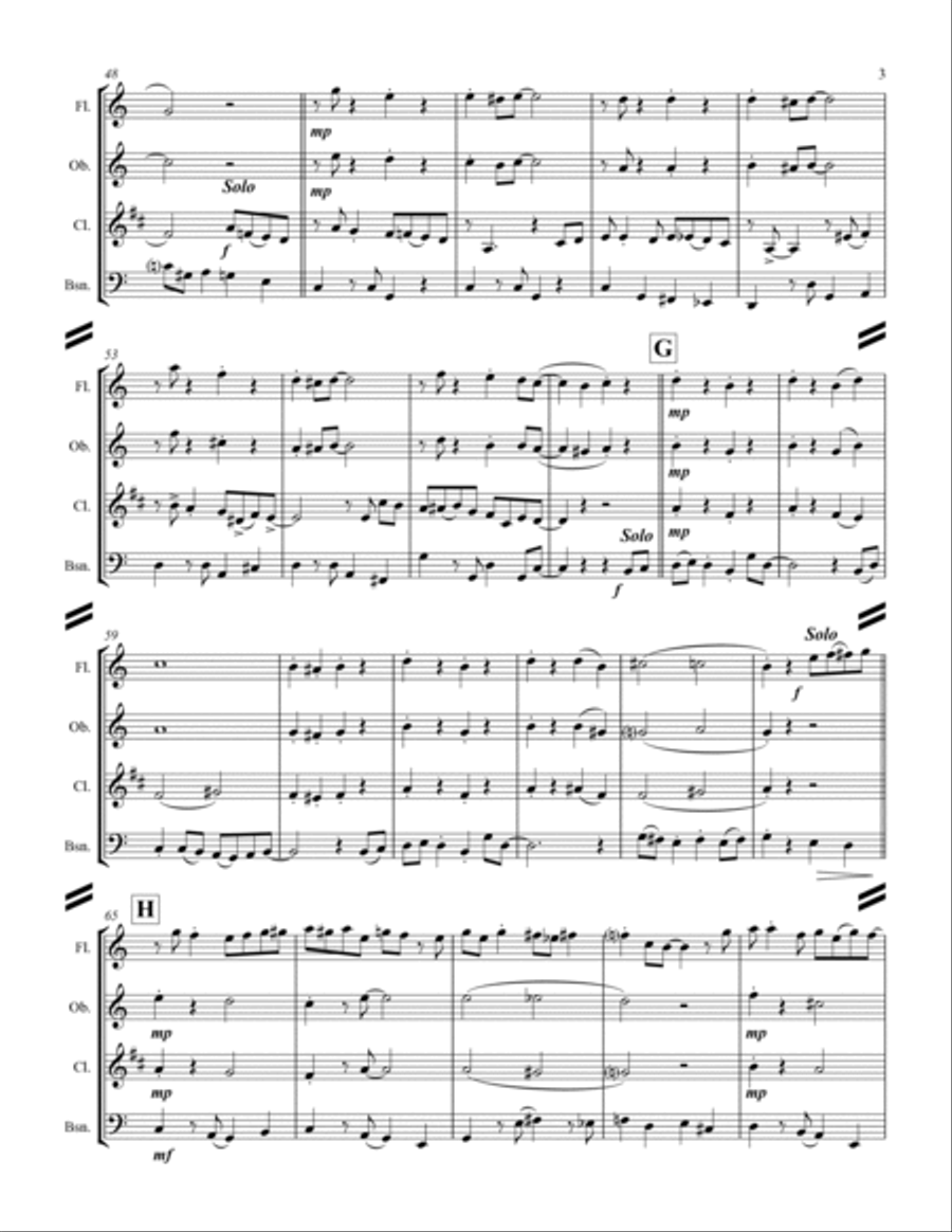 Let It Snow! Let It Snow! Let It Snow! Woodwind Quartet scores gallery preview page 4