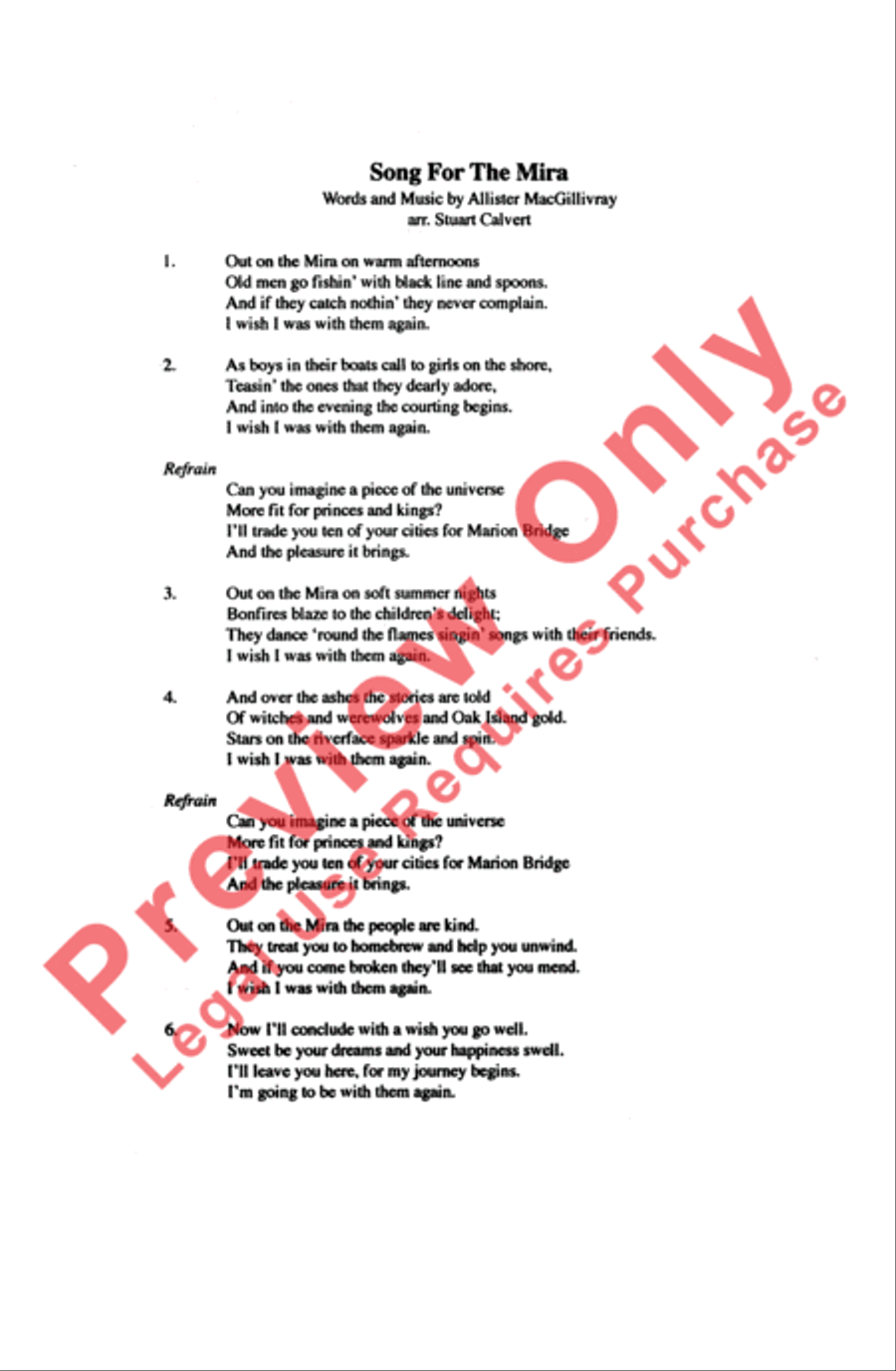 Song for the Mira Men's Choir scores gallery preview page 2