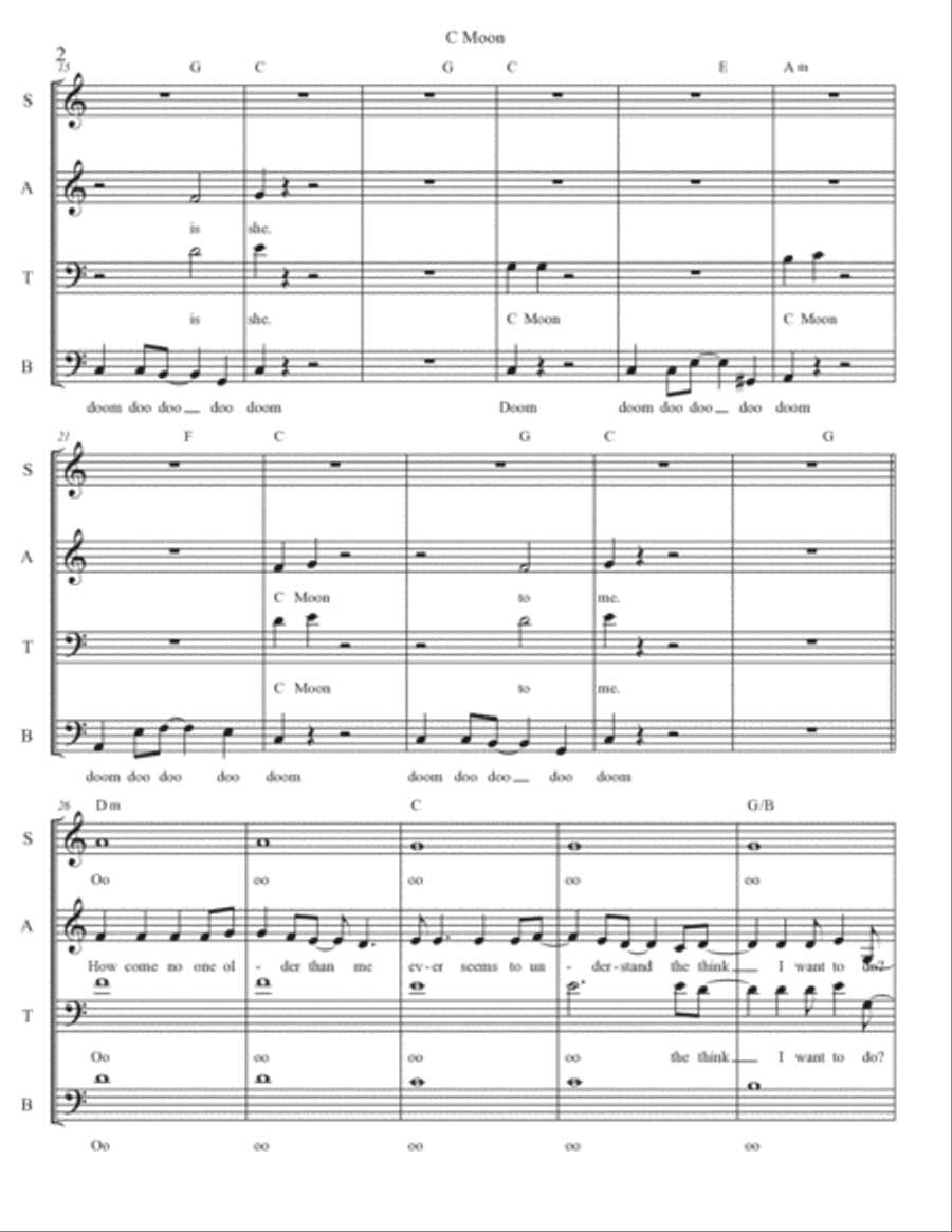 C Moon 4-Part scores gallery preview page 2