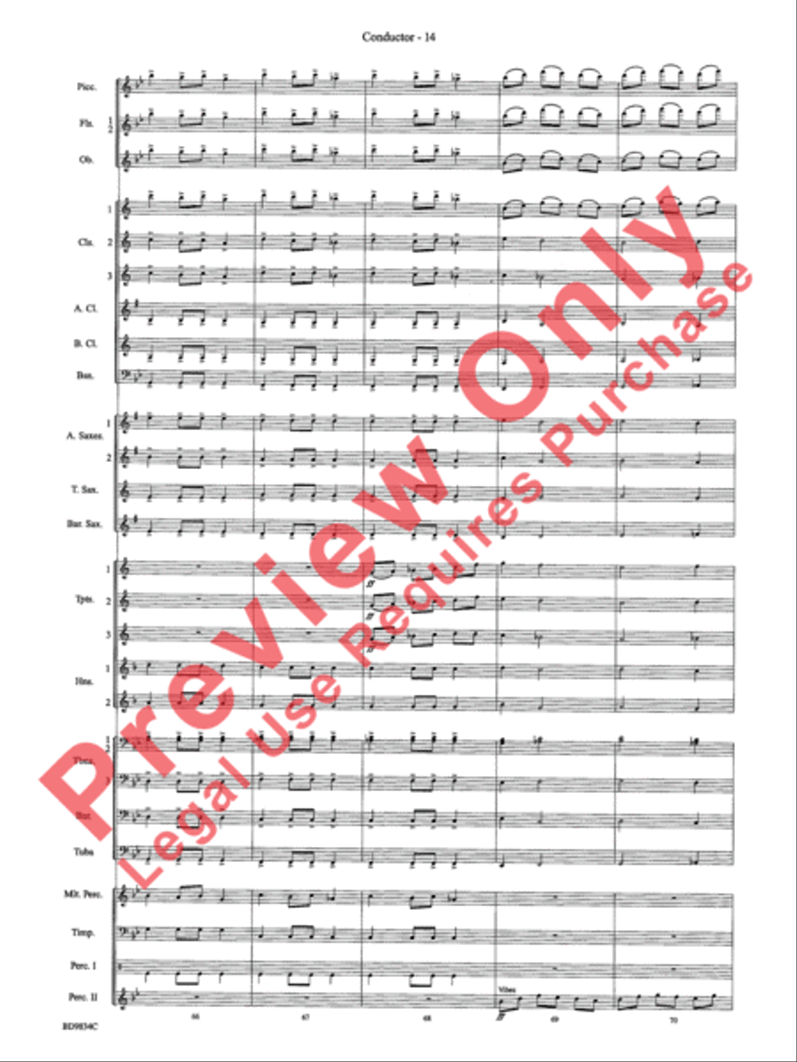 Fantasia for Christmas (based on The Ukrainian Bell Carol) Concert Band scores gallery preview page 17