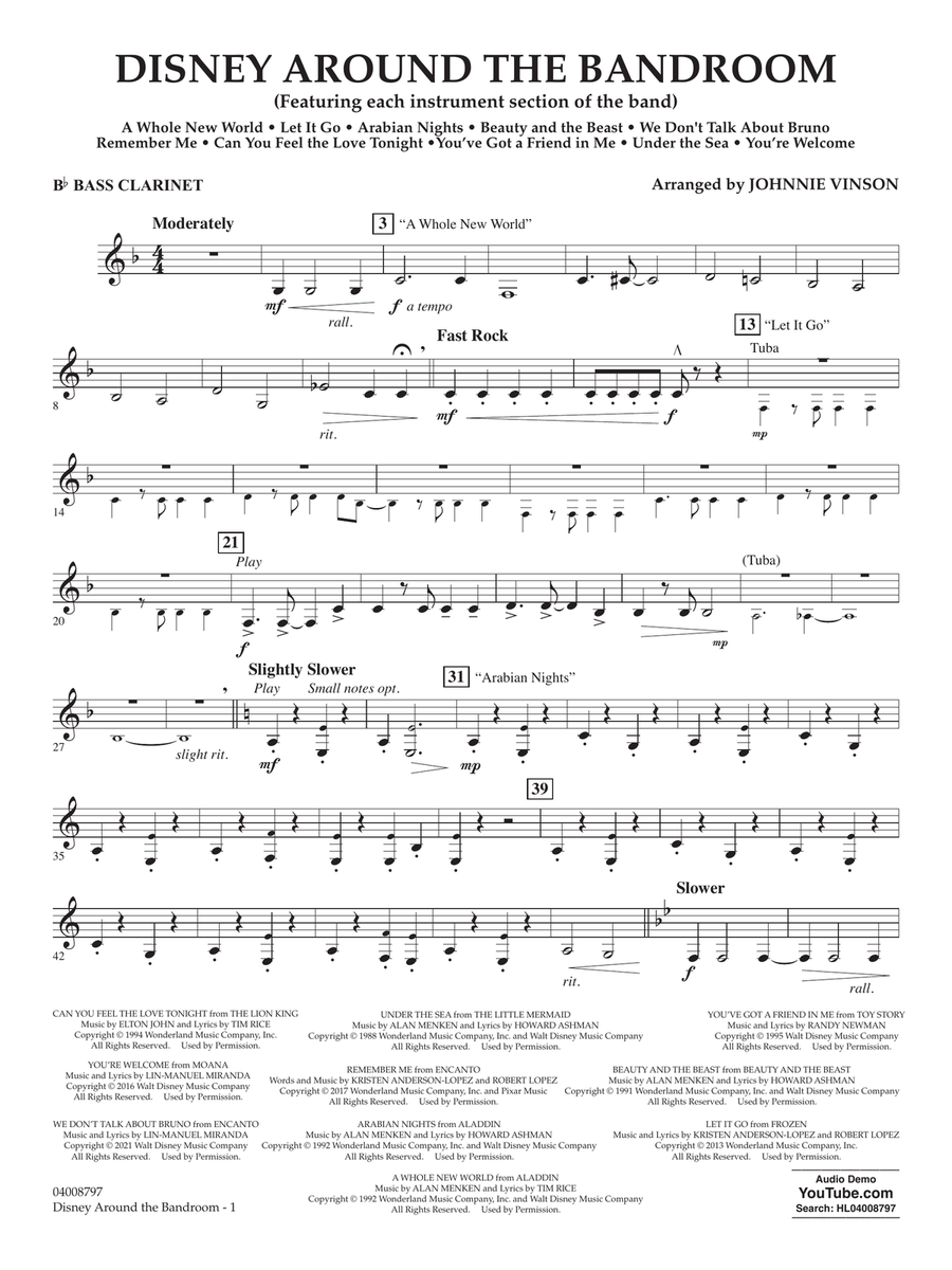 Disney Around the Bandroom - Bb Bass Clarinet