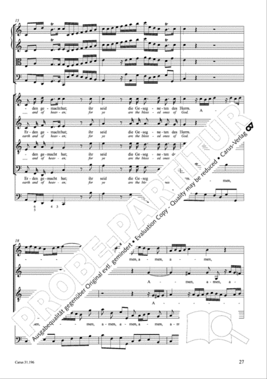 The Lord is mindful of us (Der Herr denket an uns) STB scores gallery preview page 27