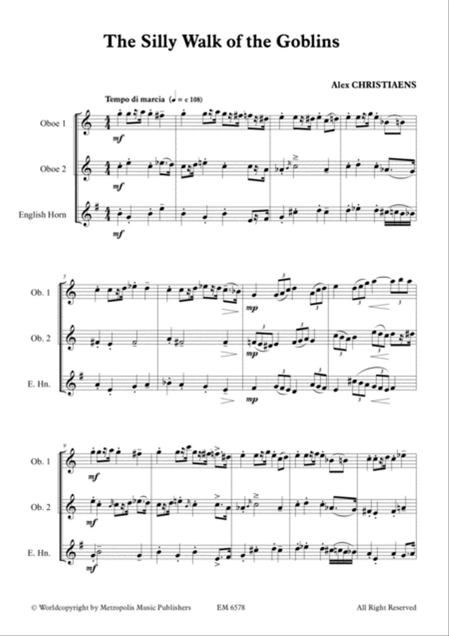 The Silly Walk of the Goblins for Oboe Trio Woodwind Trio scores gallery preview page 2