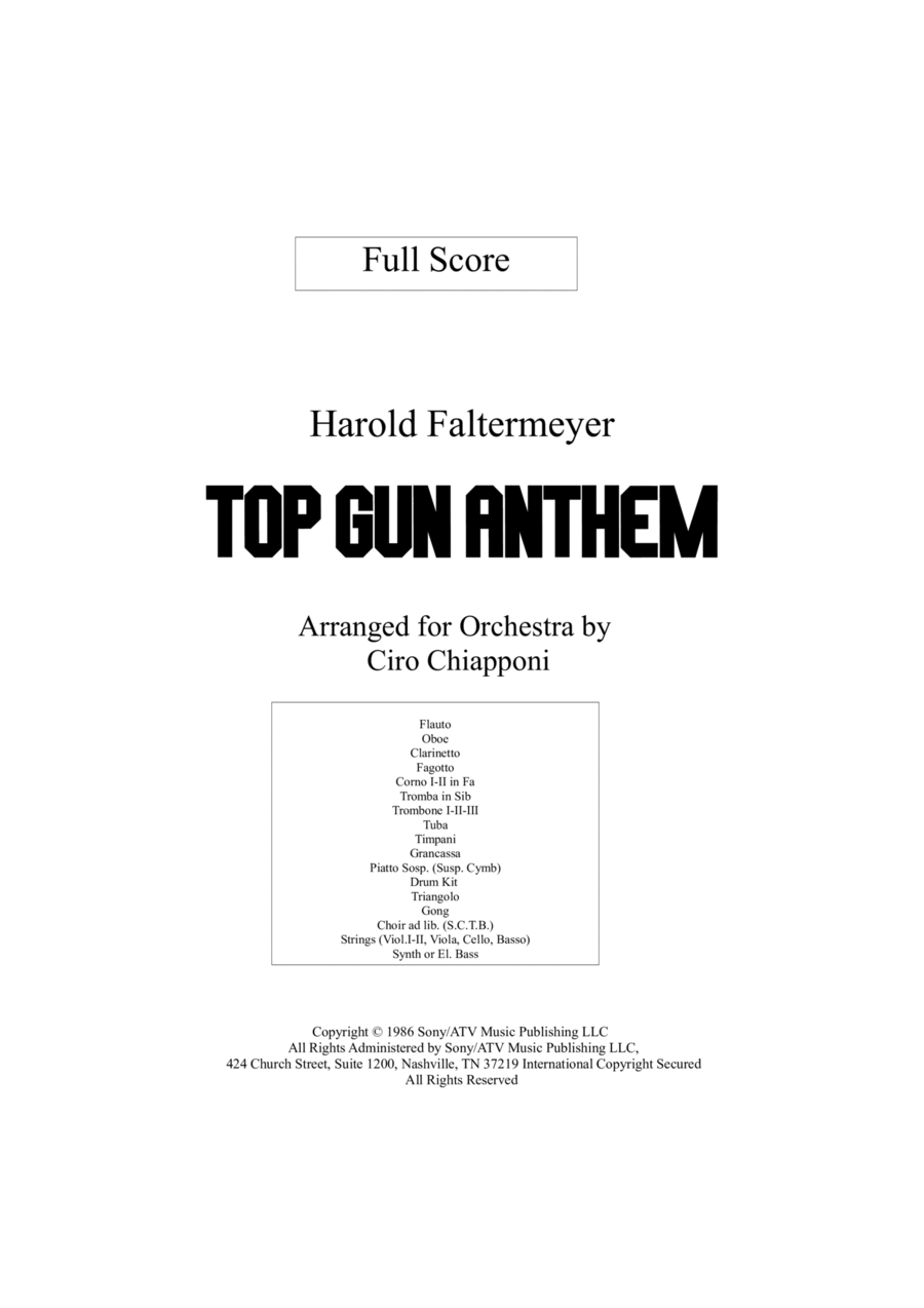 Top Gun Anthem Full Orchestra scores gallery preview page 1