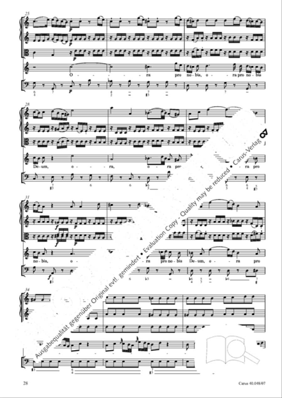 Regina coeli in B-Flat Major, K. 127 4-Part scores gallery preview page 29