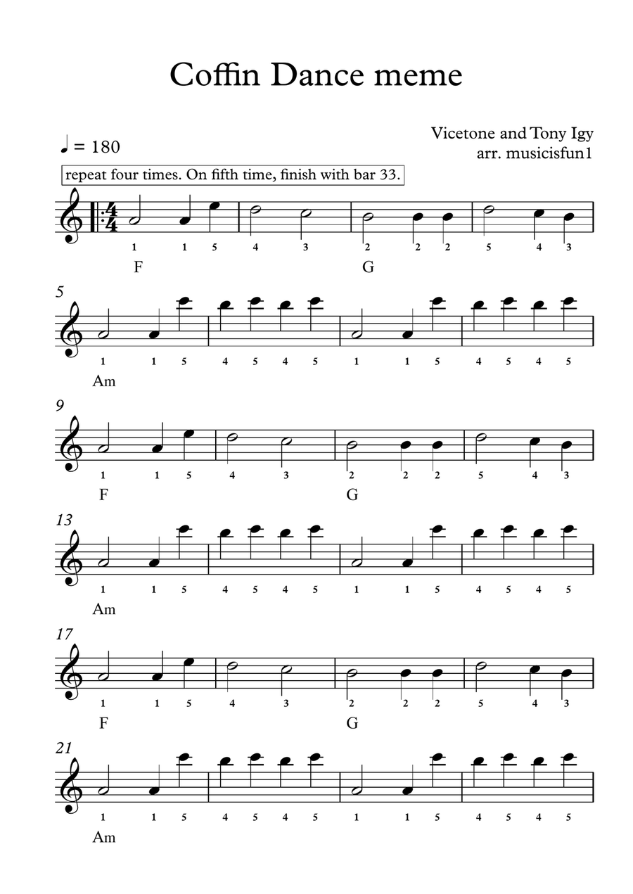 Astronomia Easy Piano scores gallery preview page 1