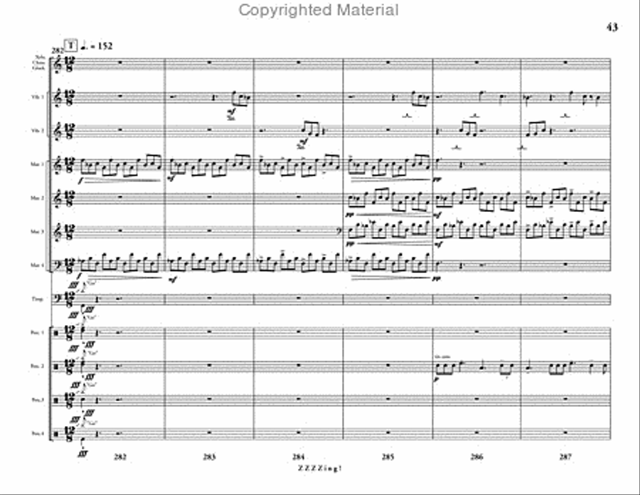 ZZZZing! ZZZZing! Percussion Ensemble scores gallery preview page 44