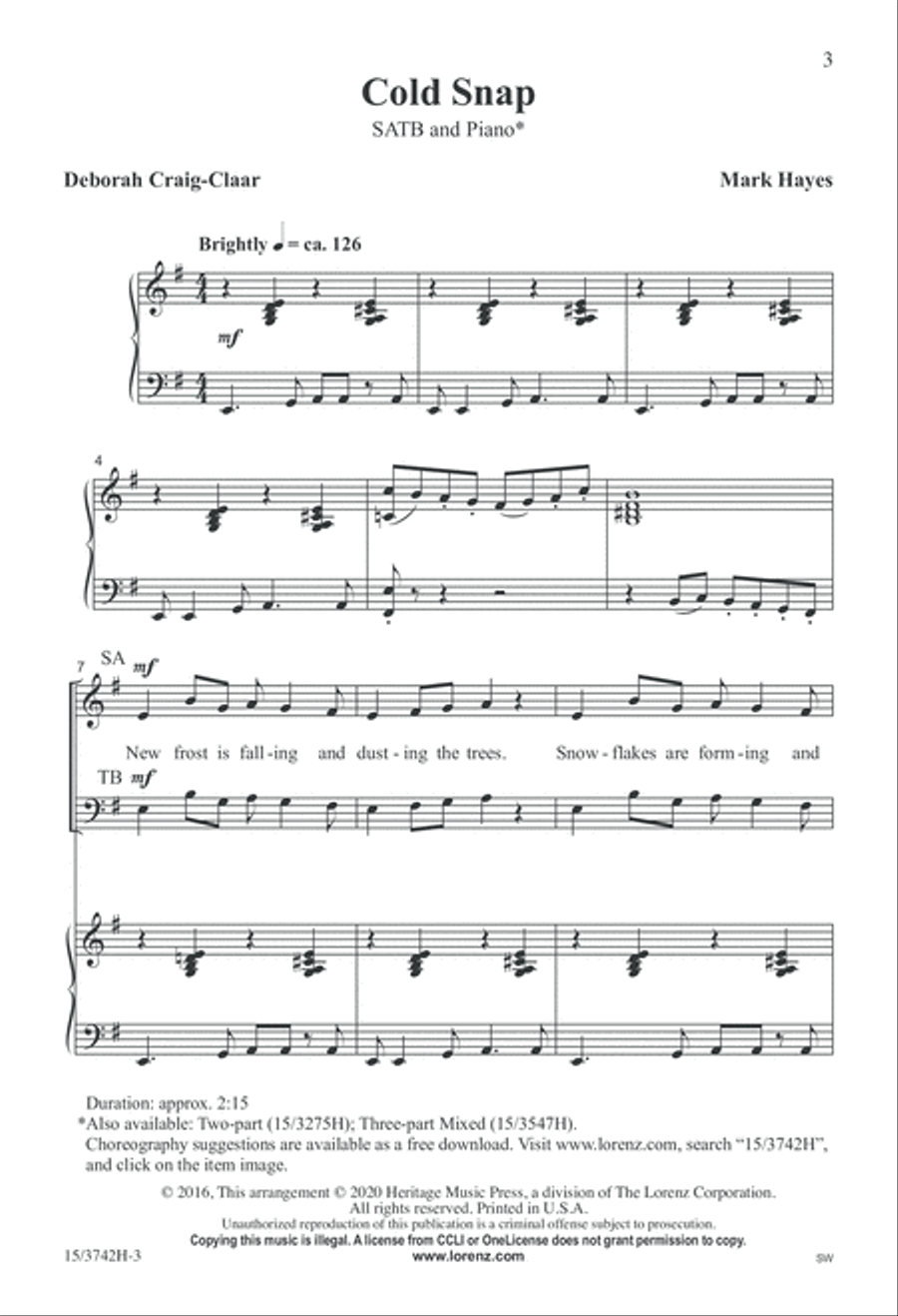 Cold Snap 4-Part scores gallery preview page 3
