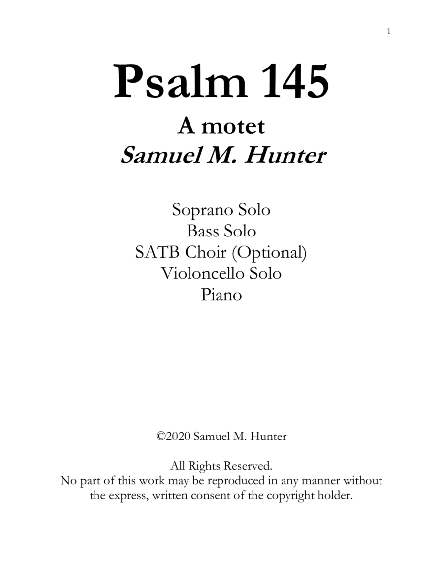 Psalm 145 4-Part scores gallery preview page 1