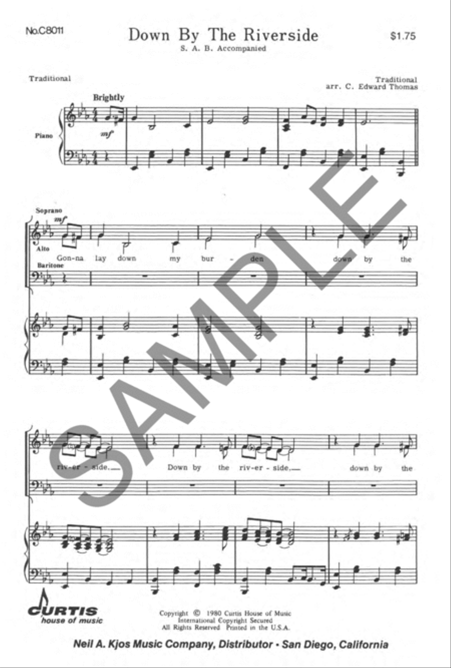 Down By the Riverside 3-Part scores gallery preview page 3