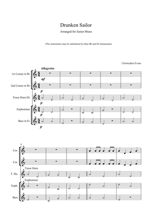 Drunken Sailor for Junior Brass Ensemble - Full Score