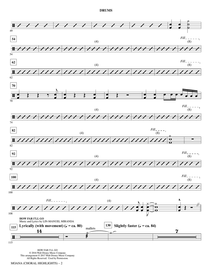 Moana - Drums Choir scores gallery preview page 2
