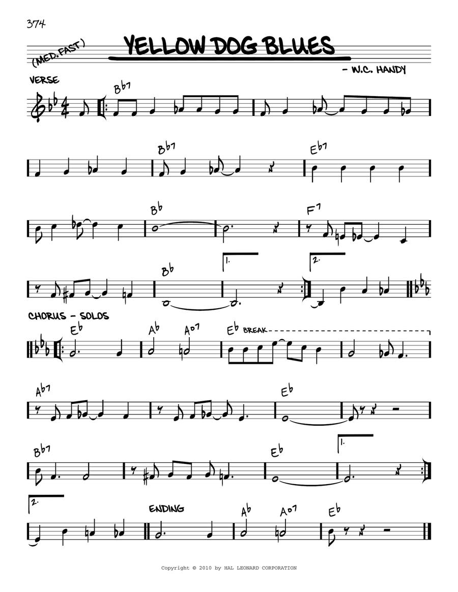Yellow Dog Blues (arr. Robert Rawlins) Voice scores gallery preview page 1