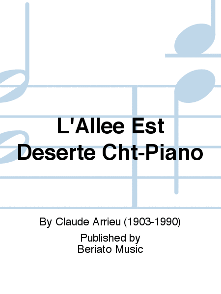 L'Allee Est Deserte Cht-Piano
