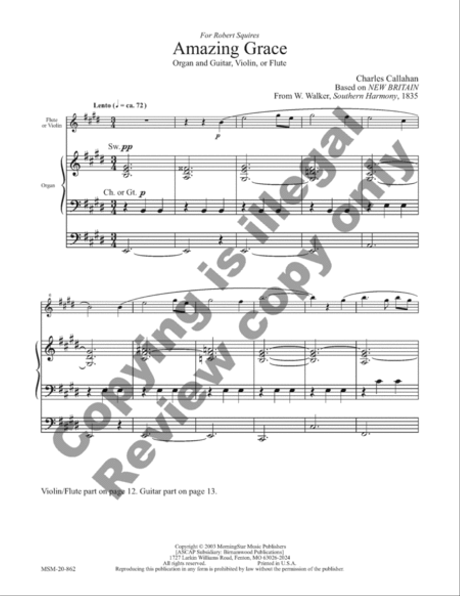 Two Early American Hymn Settings for Org. & Obbl. Inst. Organ scores gallery preview page 7