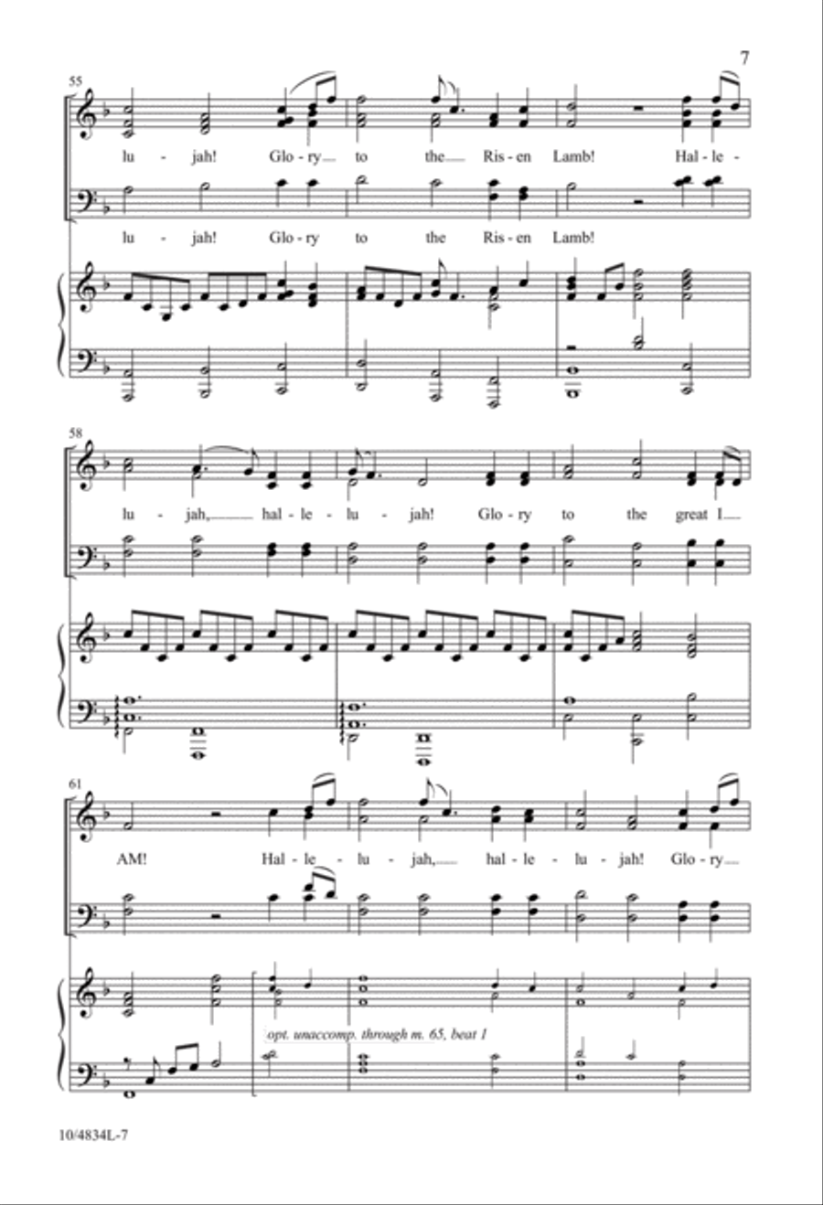 Glory to the Risen Lamb! Glory to the Risen Lamb! 4-Part scores gallery preview page 7