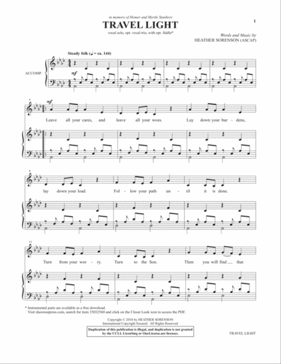 Midnight Faith (Collection) Voice scores gallery preview page 1