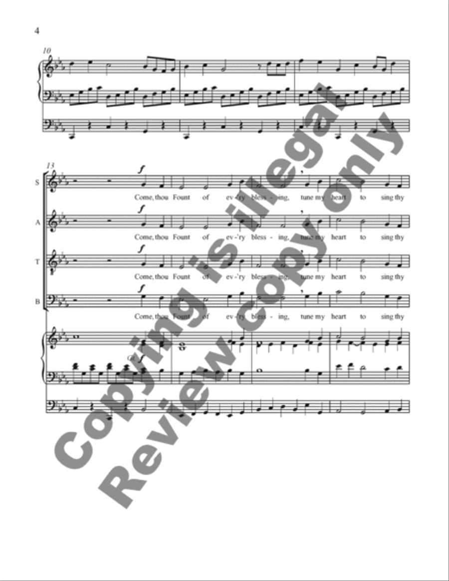 An American Triptych: 3. Come, Thou Fount of Every Blessing 4-Part scores gallery preview page 19