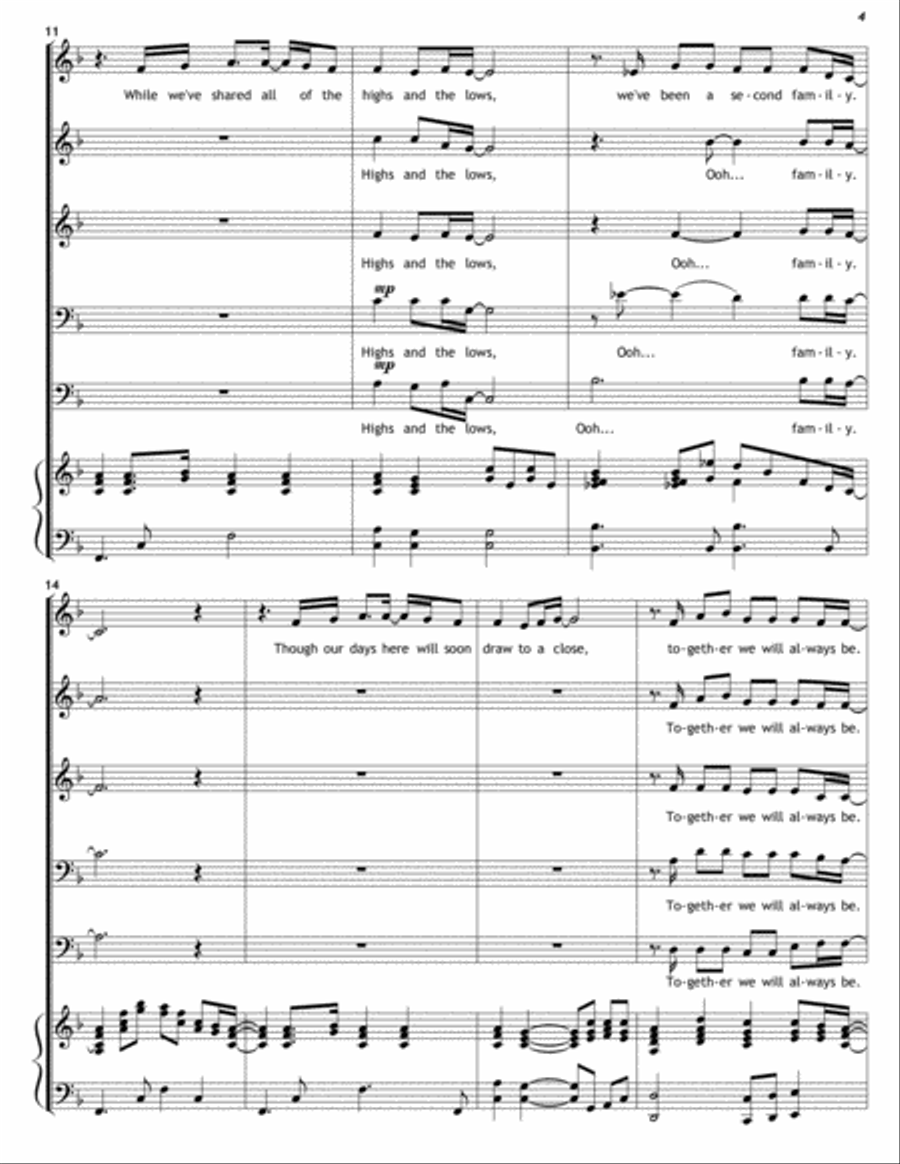 To Belong (Graduation Song) 4-Part scores gallery preview page 4
