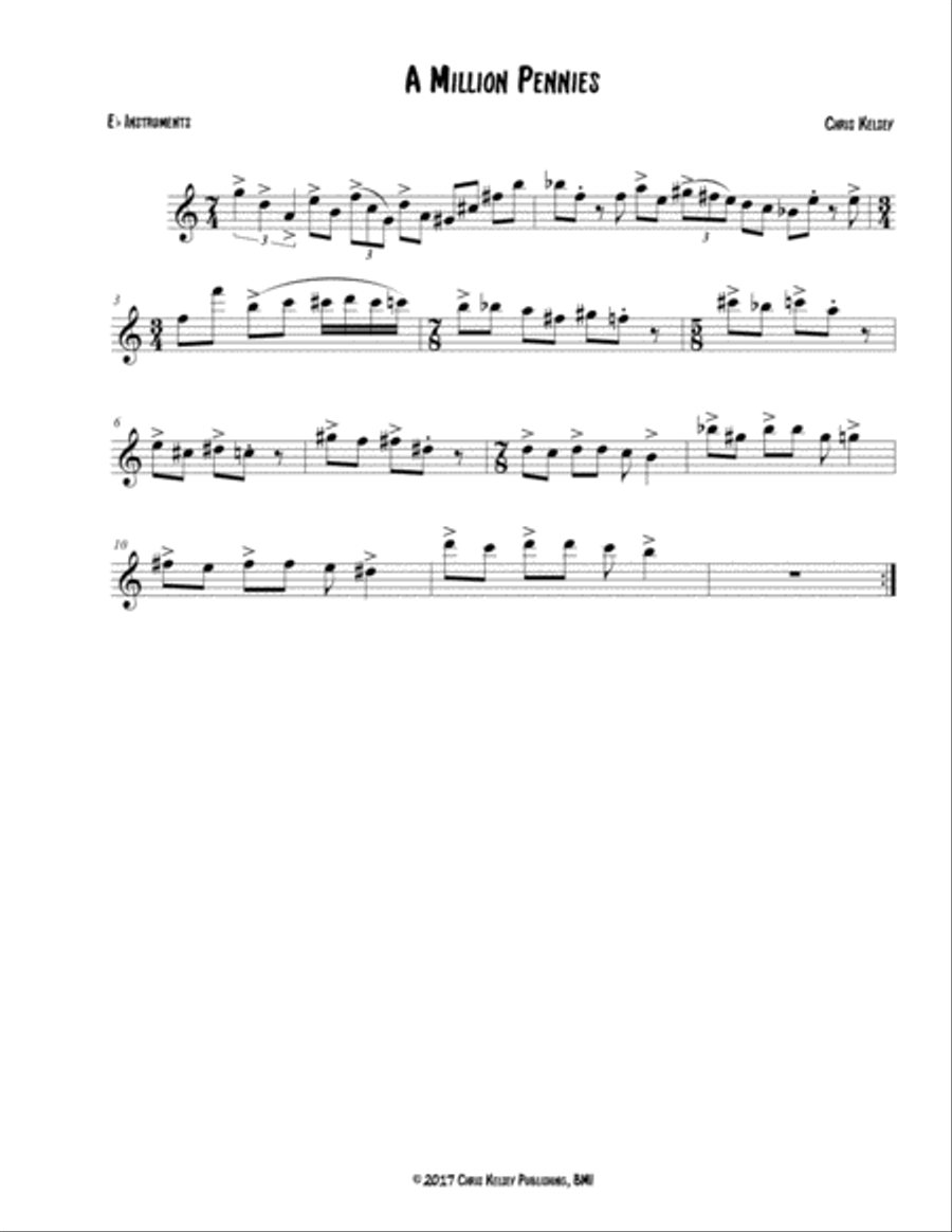 A Million Pennies (Eb Instruments) Woodwind Duet scores gallery preview page 1