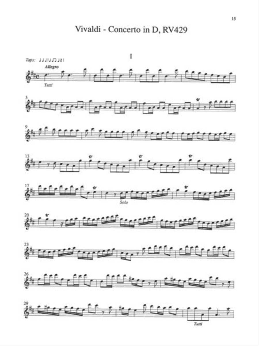 Vivaldi Flute Concerti in D Major (RV429); G Major (RV435); A Minor (RV440) Flute Solo scores gallery preview page 6