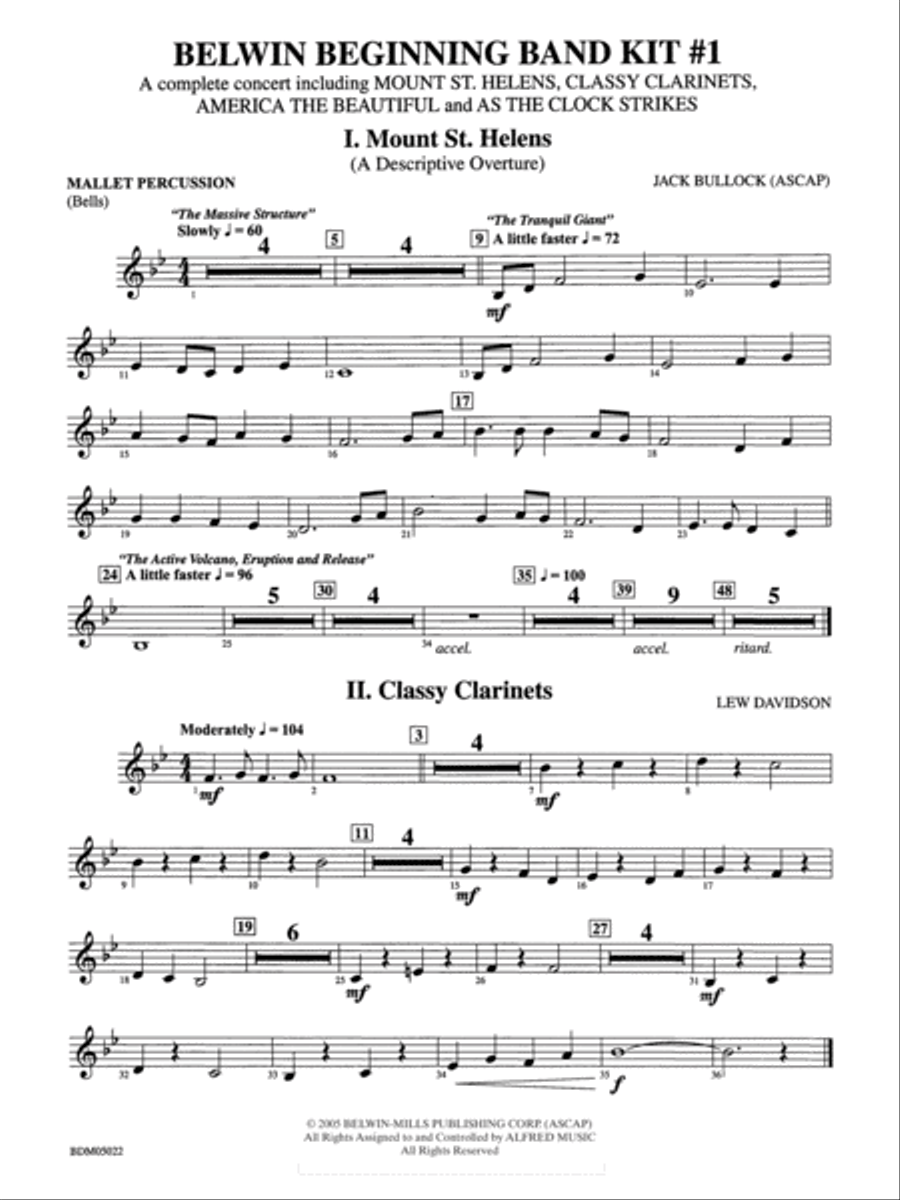 Belwin Beginning Band Kit #1: Mallets Concert Band scores gallery preview page 1