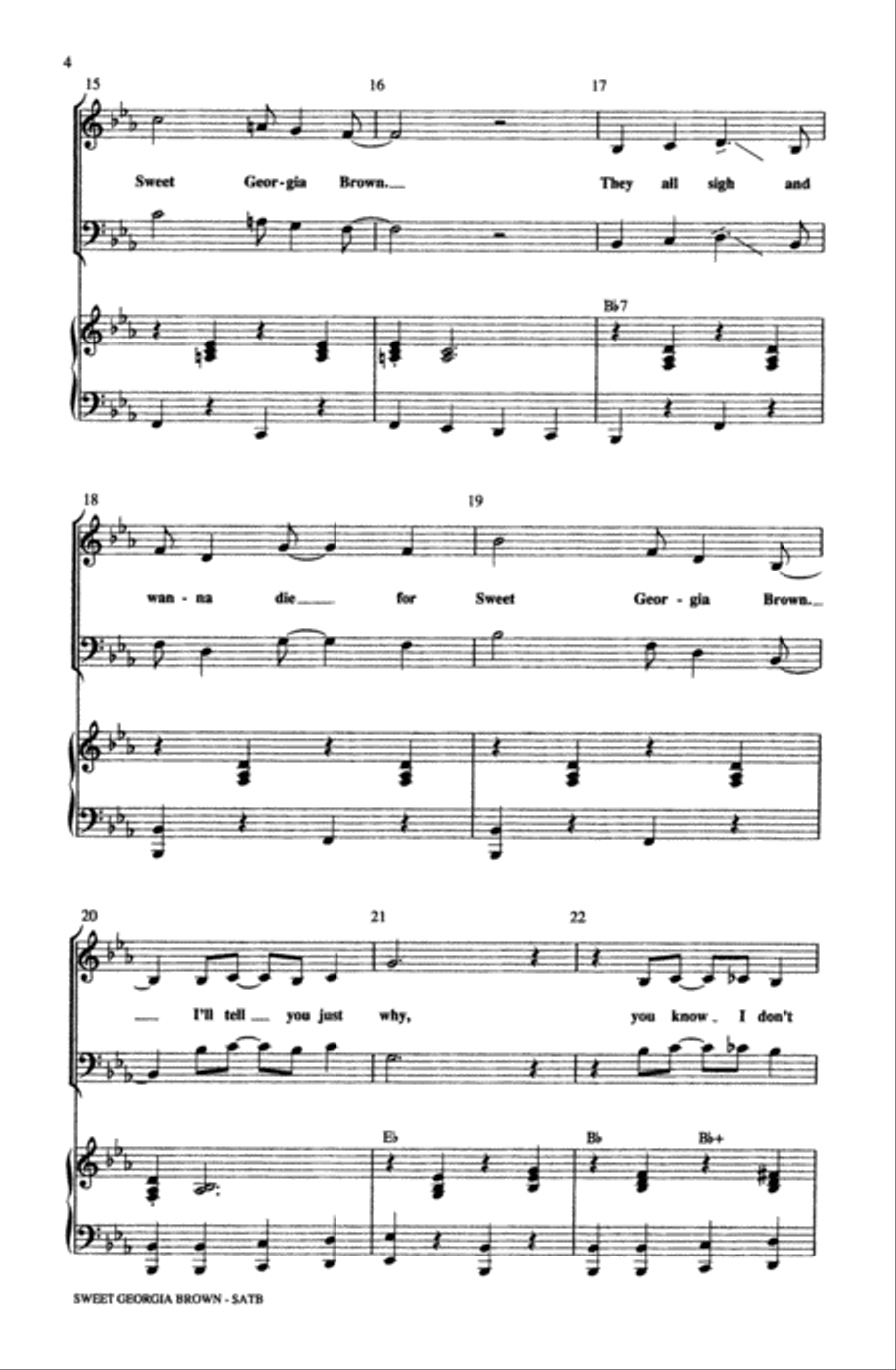 Sweet Georgia Brown Choir scores gallery preview page 3